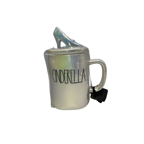 Rae Dunn Iridescent Cinderella Mug with Glass Slipper Topper - Picture 1 of 2